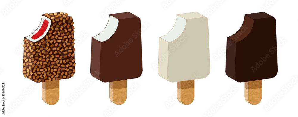 Variety of ice cream bars Variety of ice cream bars