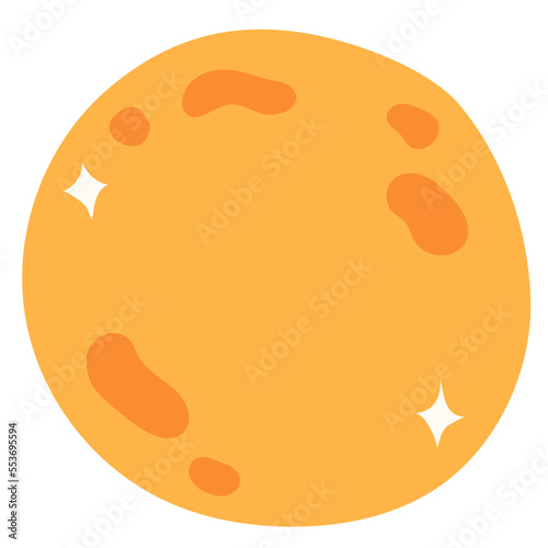 Full moon vector illustration in flat color design
