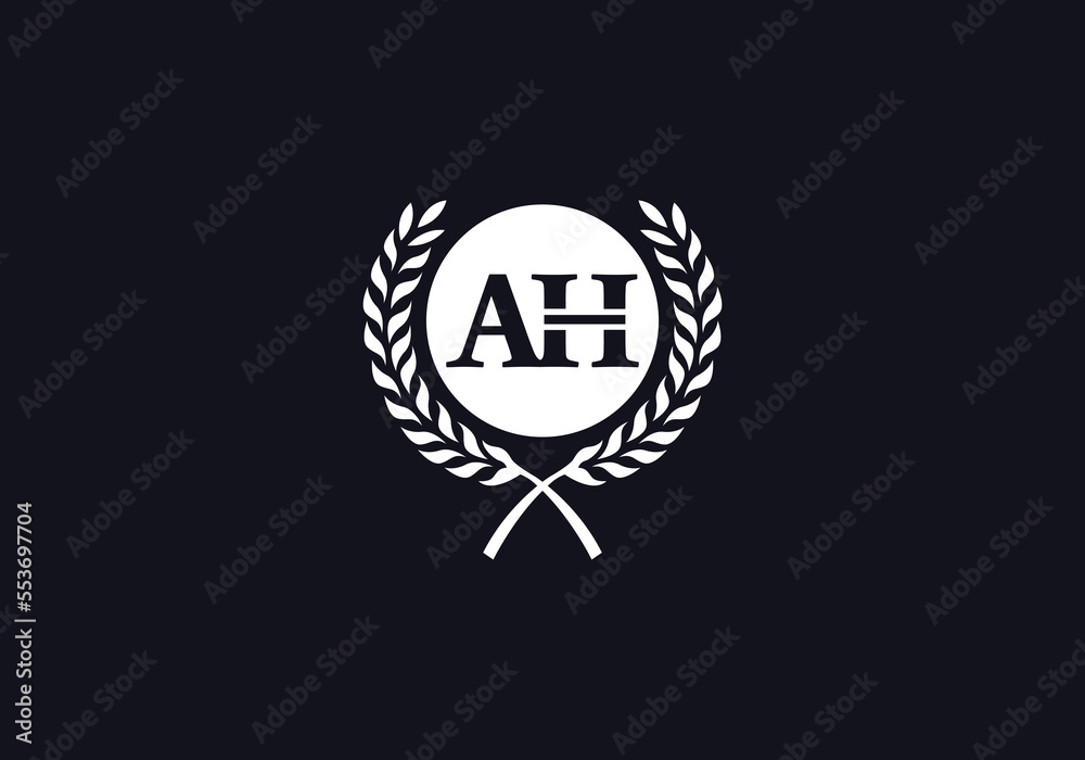 Laurel wreath logo and laurel wreath circle leaf icon vector design with letters. Laurel wreath leaf circle favicon and icon Laurel wreath logo and laurel wreath circle leaf icon vector design with letters. Laurel wreath leaf circle favicon and icon