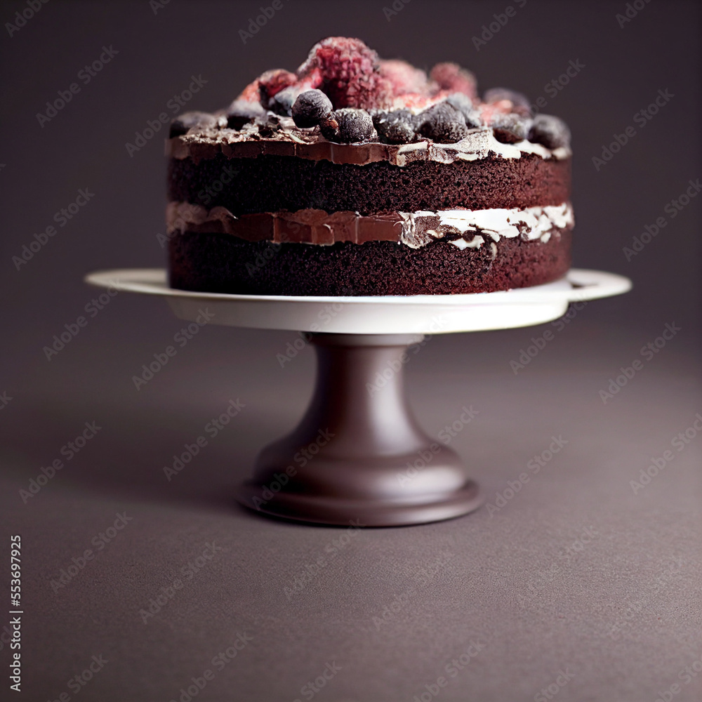 Ciasto czekoladowe - Generative AI - obrazy, fototapety, plakaty 