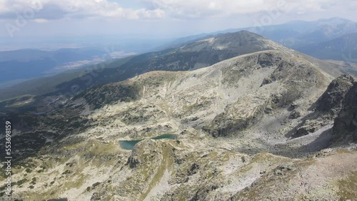 Amazing Aerial view of Golyam Kupen peak at Rila Mountain, Bulgaria photo