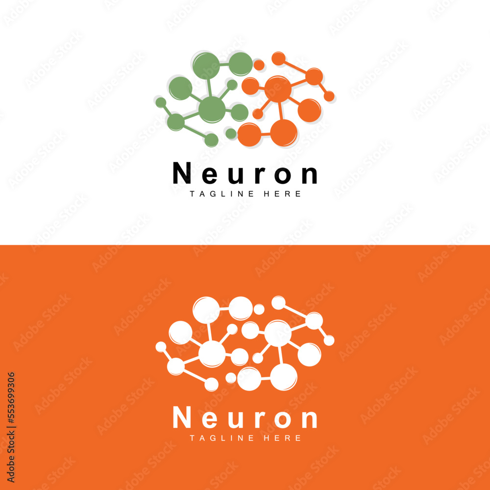 Neuron Logo Design Vector nerve cell illustration Molecular DNA health ...