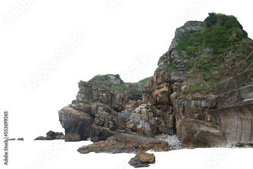 Fotografie, Obraz Isolated PNG cutout of a cliff on a transparent background, ideal for photobashi