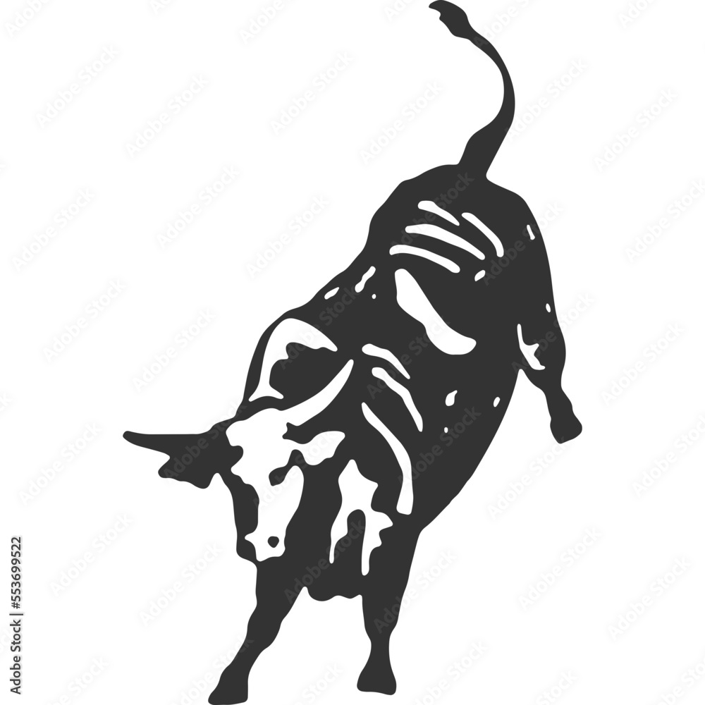 Obraz premium Bull Vintage Illustration Vector
