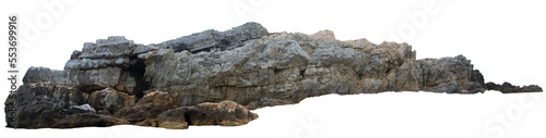 Isolated PNG cutout of a rock on a transparent background, ideal for photobashing, matte-painting, concept art