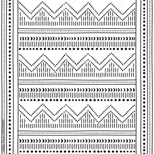 Tribal dotted Bell Beaker pottery folk art style vector seamless repetitive pattern, prehistoric dotted vases and bowls retro tribal design from Great Britain, Ireland, Andorra, Portugal, Spain 