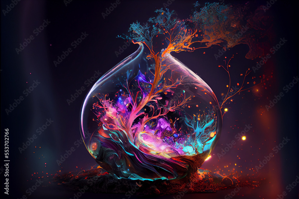 A bottle filled with the liquid essence of magic A bottle filled with the liquid essence of magic