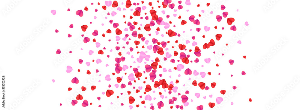Violet Heart Background White Vector. Congratulation Texture Confetti. Tender Color Frame. Fond Heart Mother Backdrop. Red Greeting Pattern.