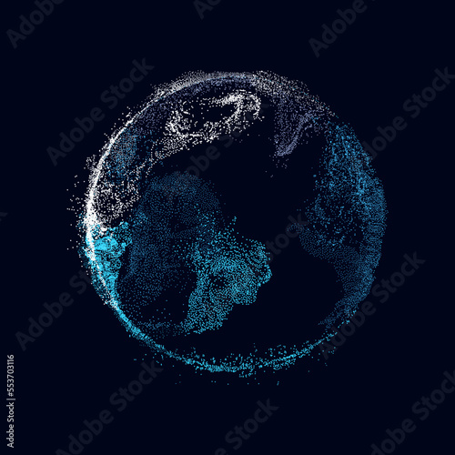 Earth made of many small dots