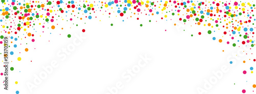 Bright Geometric Background White Vector. Dot Shrovetide Illustration. Rainbow Birthday. Colorful Circle Summer. Polka Party Card.