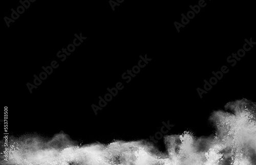 snow swirls isolated on black background