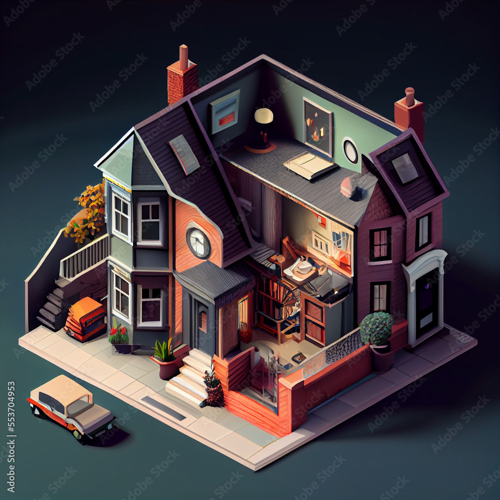 Illustration of a minimalistic house