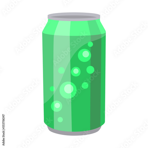 Sweet sodas in aluminum can. Vector illustration of fizzy cold energy drink. Carbonated water and sparkling beverage isolated on white