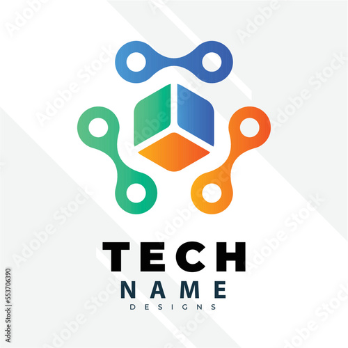 Tecnology Logo Design Inspiration. Logo vector template. Abstract tecnology logo design with creative concept premium vector