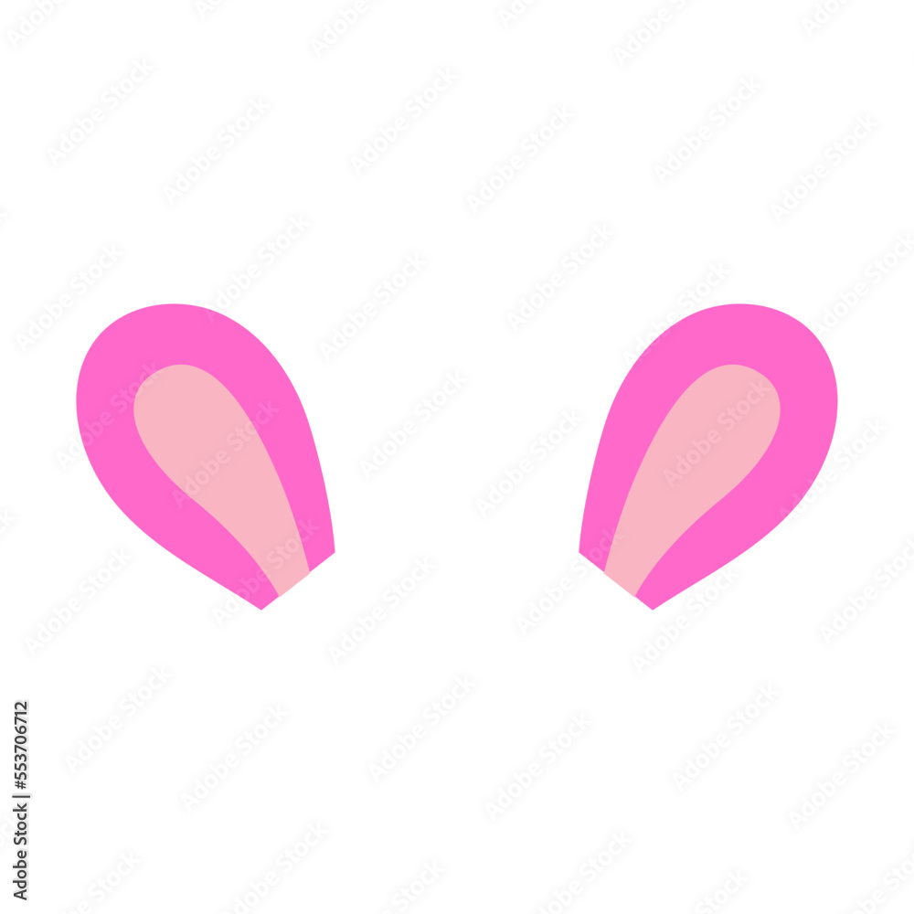 Trendy unicorn ears cartoon character vector illustration. Horn, ear, crown, rainbow on white background Trendy unicorn ears cartoon character vector illustration. Horn, ear, crown, rainbow on white background