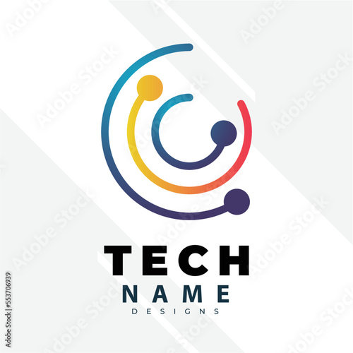 Tecnology Logo Design Inspiration. Logo vector template. Abstract tecnology logo design with creative concept premium vector