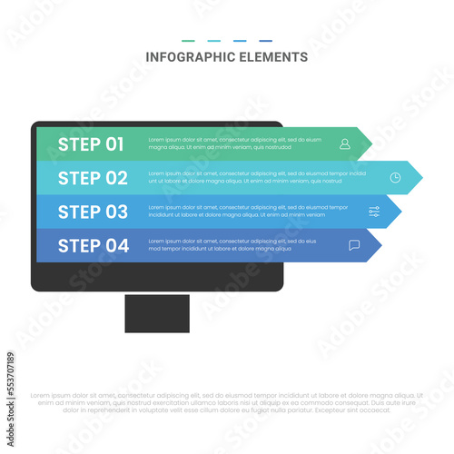 Vector modern shapes options infographic elements for business with icons template design