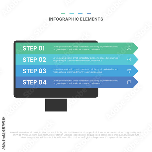 Vector modern shapes options infographic elements for business with icons template design