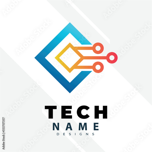 Tecnology Logo Design Inspiration. Logo vector template. Abstract tecnology logo design with creative concept premium vector