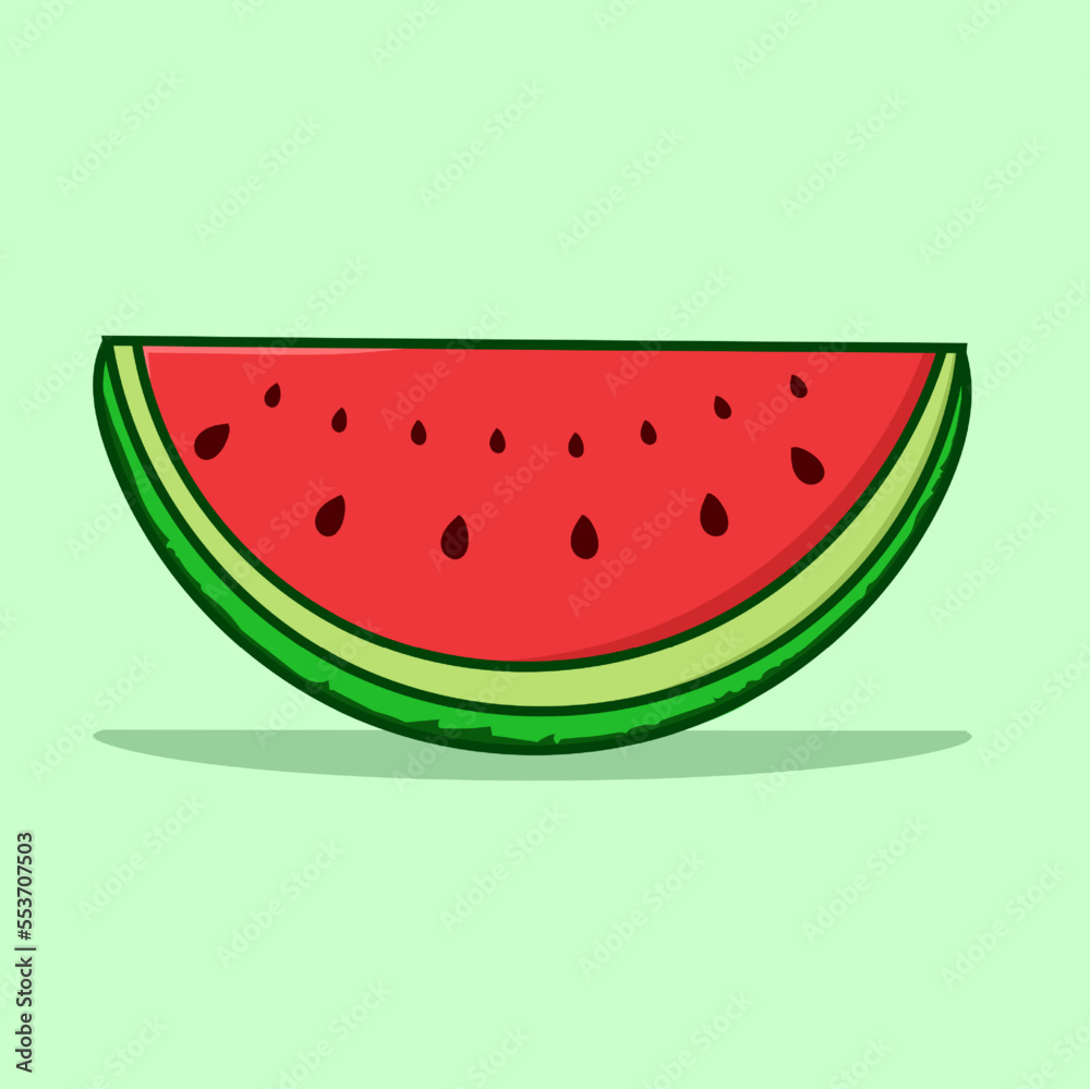 Watermelon isolated object EPS vector fruit healthy food icon flat illustration Watermelon isolated object EPS vector fruit healthy food icon flat illustration
