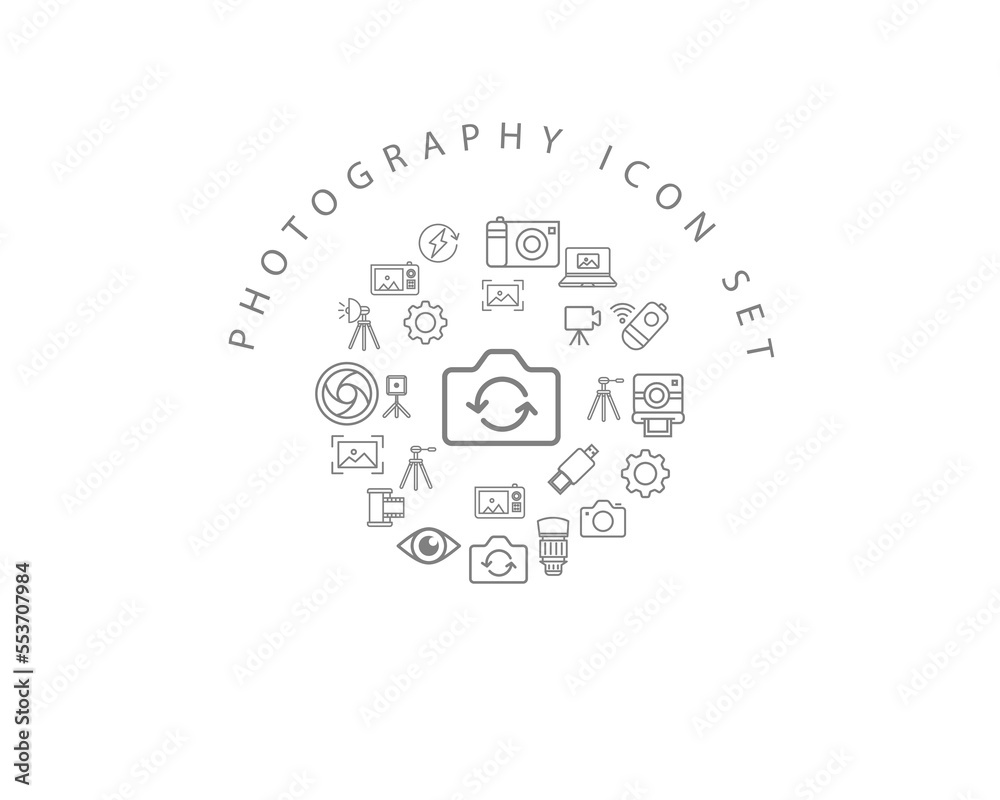 Vector photography icon set Vector photography icon set