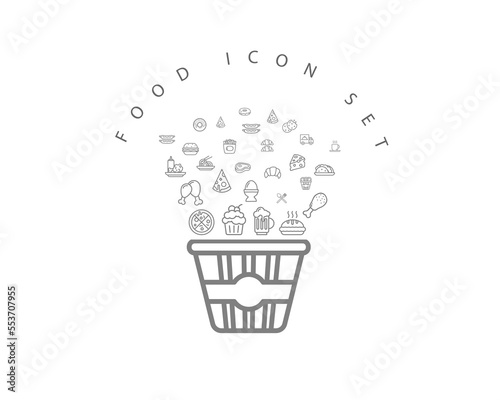 vector food icon set 