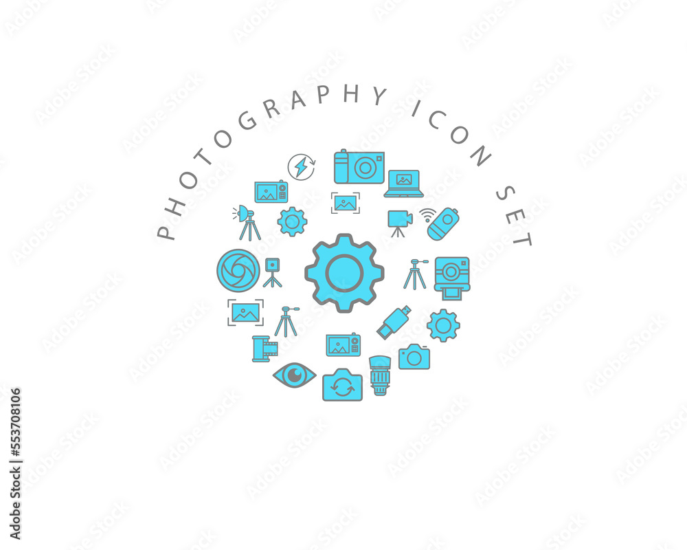 Vector photography icon set Vector photography icon set