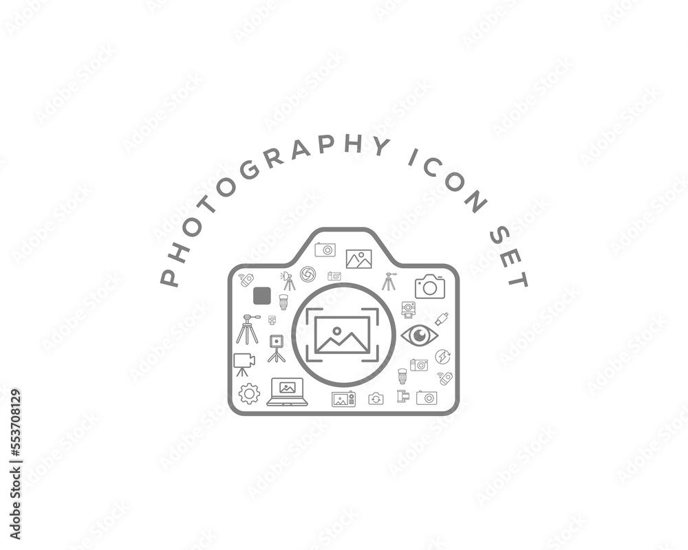 Fototapeta premium Vector photography icon set