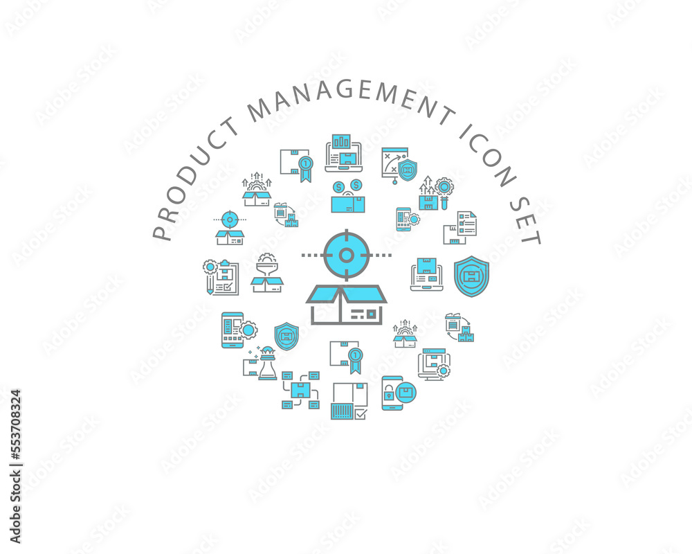 Vector product management icon set Vector product management icon set