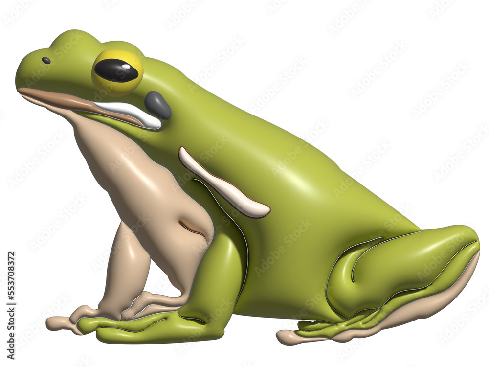 Naklejka premium Frog in 3D style on transparent background