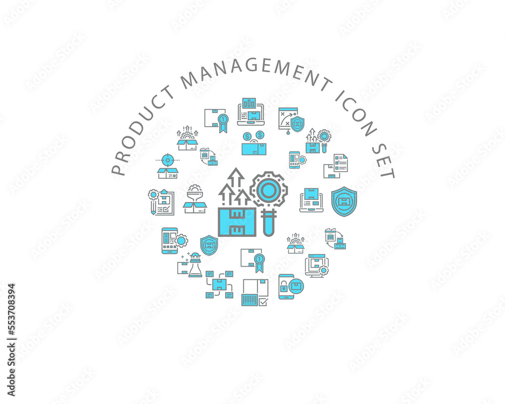 Vector product management icon set