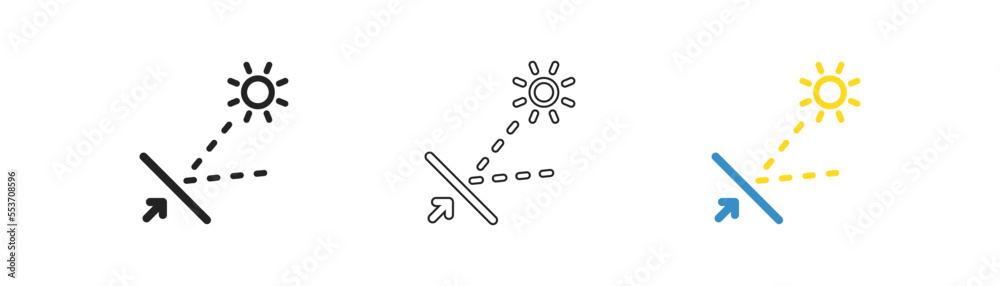 Reflective surface outline icon. Sun protect sign. UV, heat resistant concept. Skin care cream symbol. Simple flat design. Reflective surface outline icon. Sun protect sign. UV, heat resistant concept. Skin care cream symbol. Simple flat design.