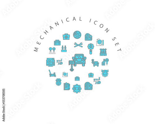 Vector mechanical icon set 