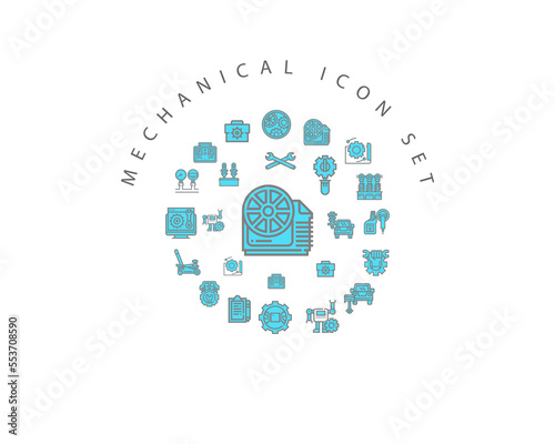 Vector mechanical icon set 