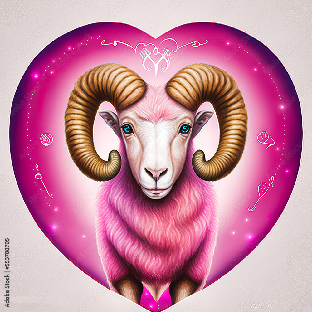 Passionate astrological symbol of Aries for expressing love. Perfect for Valentine's day, use for couples' horoscope. Get emotional & graphic results.
