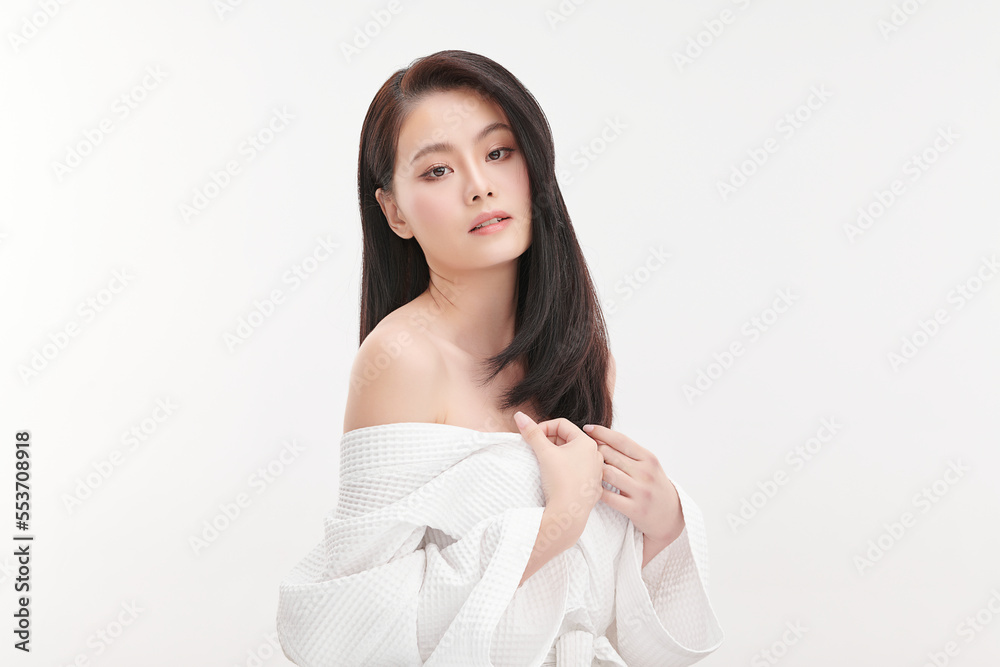 Beautiful young asian woman with clean fresh skin on white background, Face care, Facial treatment, Cosmetology, beauty and spa, Asian women portrait. Beautiful young asian woman with clean fresh skin on white background, Face care, Facial treatment, Cosmetology, beauty and spa, Asian women portrait.