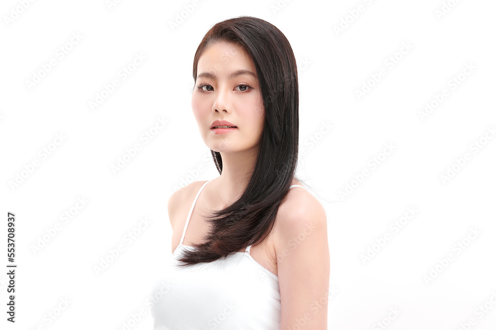 Beautiful young asian woman with clean fresh skin on white background, Face care, Facial treatment, Cosmetology, beauty and spa, Asian women portrait. Beautiful young asian woman with clean fresh skin on white background, Face care, Facial treatment, Cosmetology, beauty and spa, Asian women portrait.