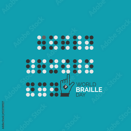 Vector illustration ,World Braille day is observed every year on January 4.white background