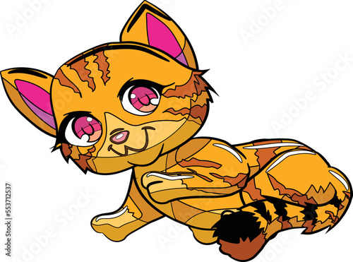 cartoon colorful cat set free vector
