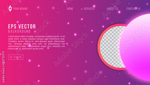 Pink Purple Gradient Sky Space Web Design Template Abstract Background EPS 10 Vector For Website Layout, Landing Page, Home Page, Web Page Back Ground