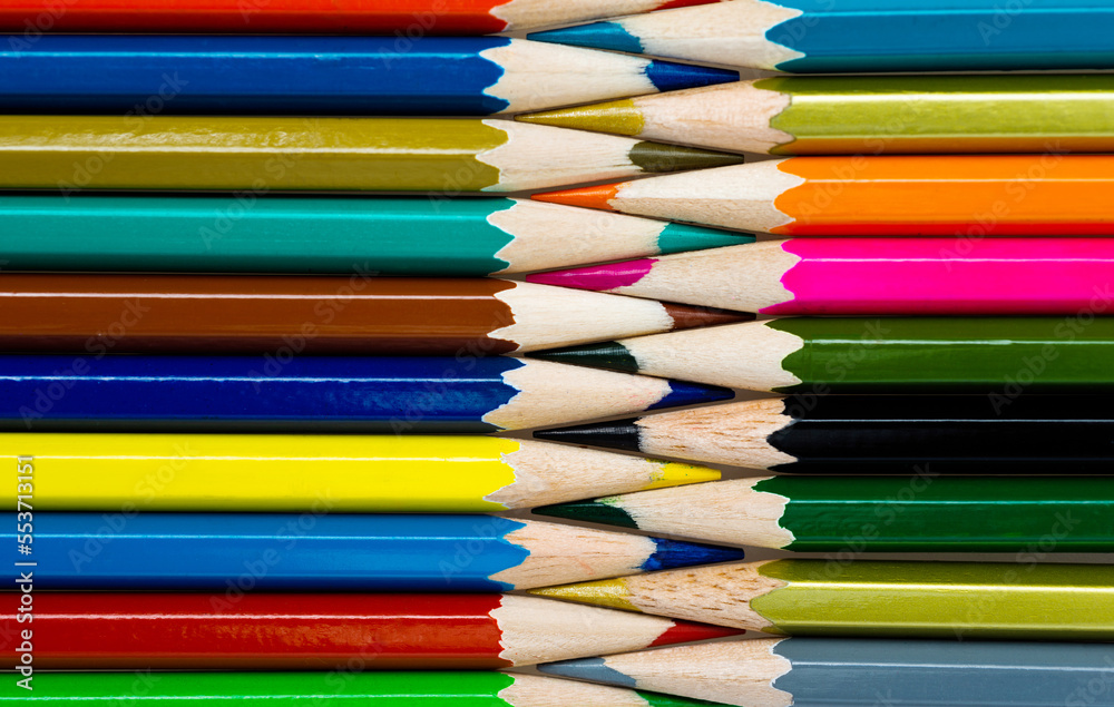 Background of color pencils put together Background of color pencils put together