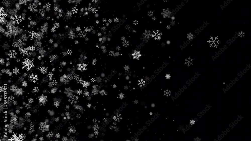 flying christmas night eve snow transparent effect