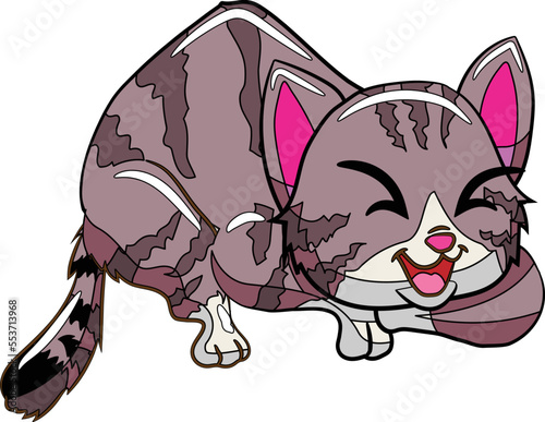 cartoon colorful cat set free vector