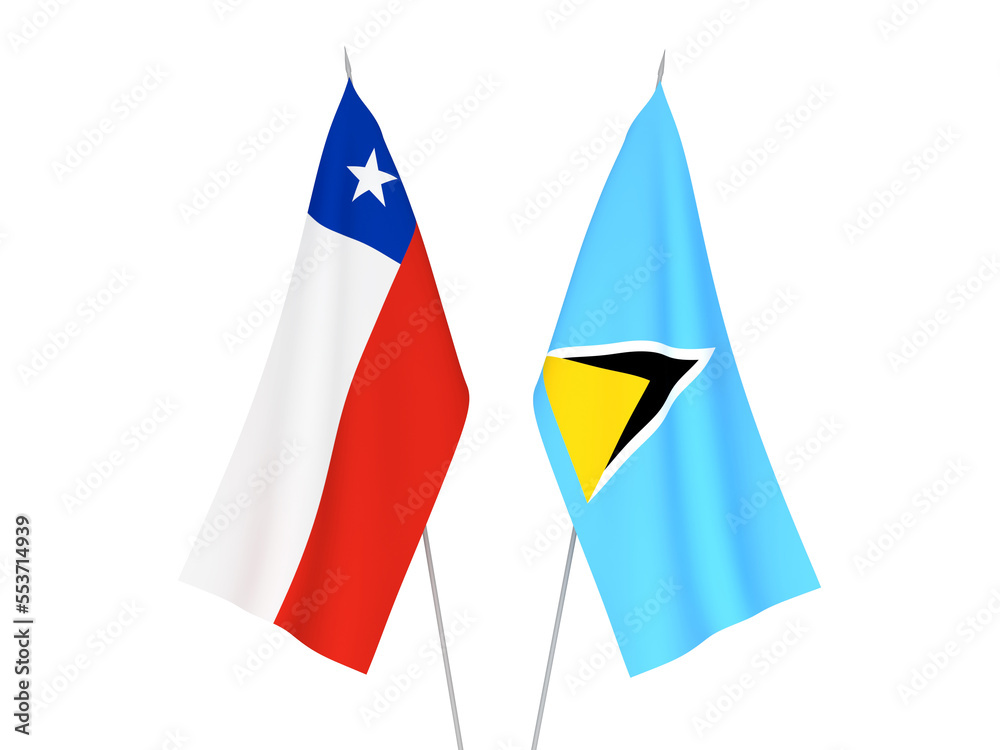 Chile and Saint Lucia flags Chile and Saint Lucia flags