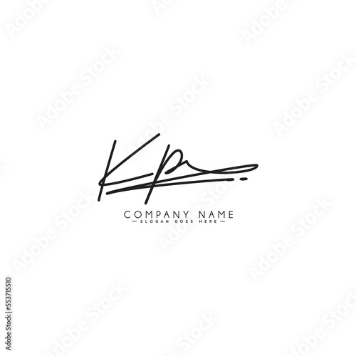KP Handwritten Signature logo - Vector Logo Template for Beauty, Fashion and Photography Business