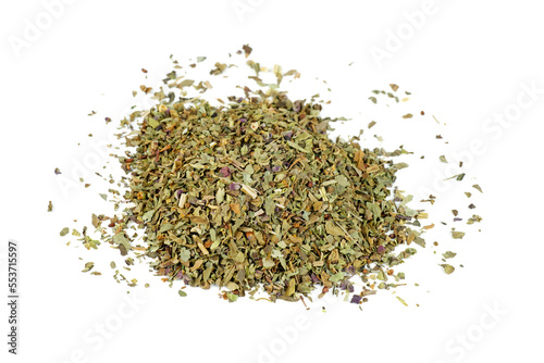 Dried basil isolated on a white background