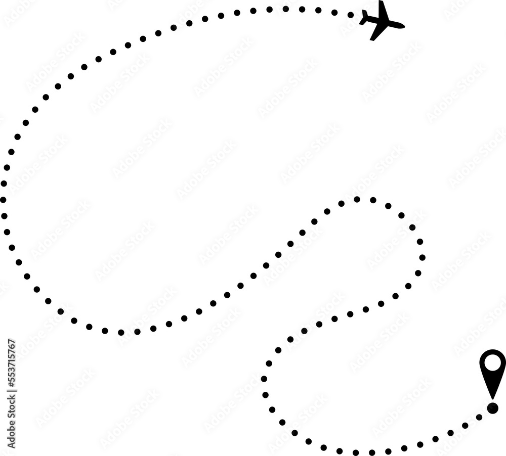 Airplane dotted line