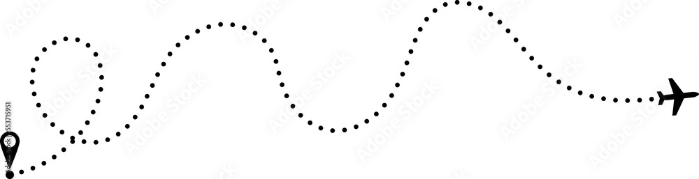 Airplane dotted line Airplane dotted line