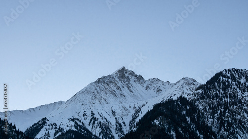 snowy mountain peaks. mountains in winter