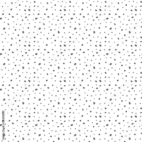 Abstract dotted seamless pattern. background with asymmetric simple spots of gray scale. Vector illustration of monochrome texture.